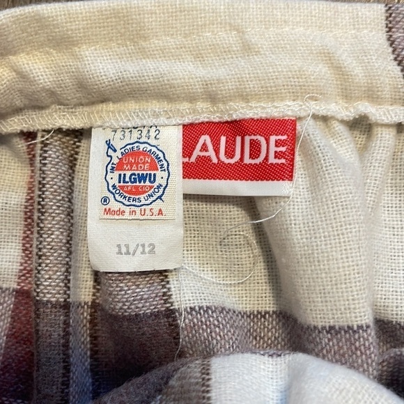 VINTAGE CLAUDE PLAID DETAIL MIDI SKIRT (11/12) 70s - Picture 4 of 5